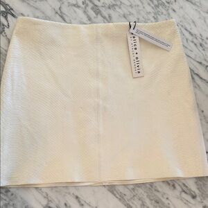 NWT Alice + Olivia Neville Leather Skirt - Off White